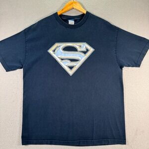 Vintage Superman T-Shirt Adult XL Blue Graphic Marble DC Comic Classic Superhero